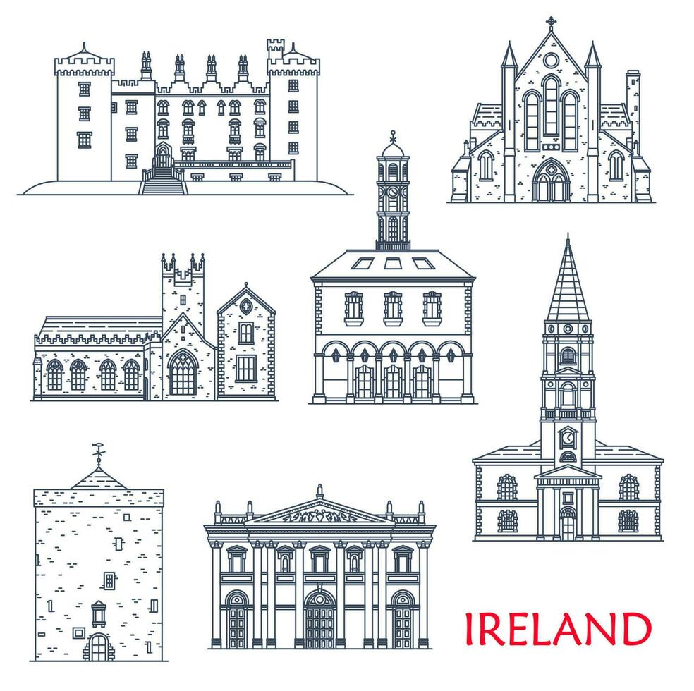 Ierland architectuur, Kilkenny, tholsel, waterford vector