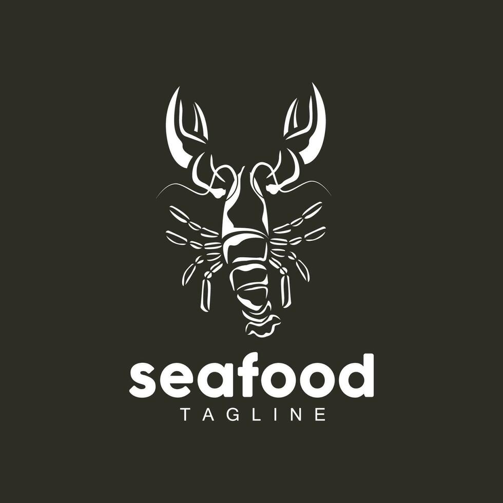 kreeft logo, gemakkelijk minimalistische ontwerp, garnalen zeevruchten voedsel vector, illustratie symbool icoon vector
