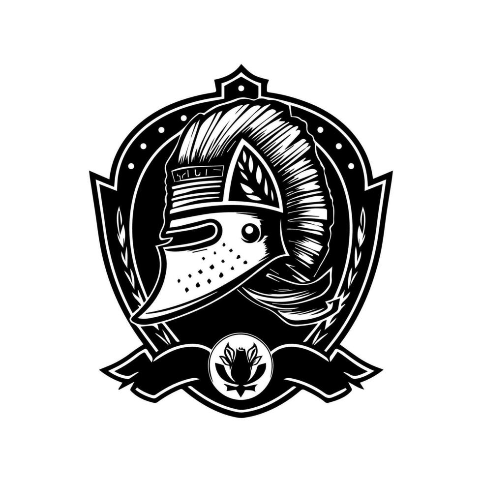 een leger helm logo embleem, hand getekend voor een uniek en authentiek aanraken. perfect voor militair thema ontwerpen en illustraties vector