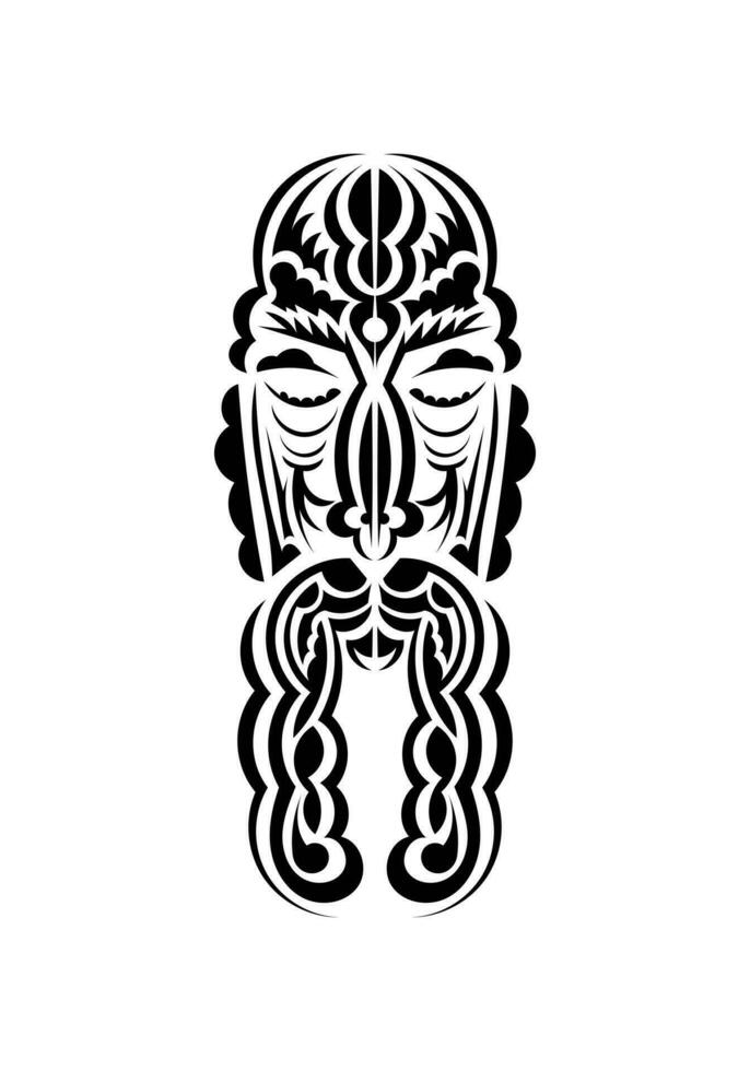 Maori stijl gezicht. zwart tatoeëren patronen. geïsoleerd. vetcor. vector