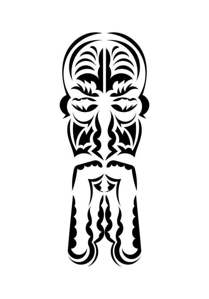polynesisch stijl gezicht. zwart tatoeëren patronen. vlak stijl. vetcor. vector