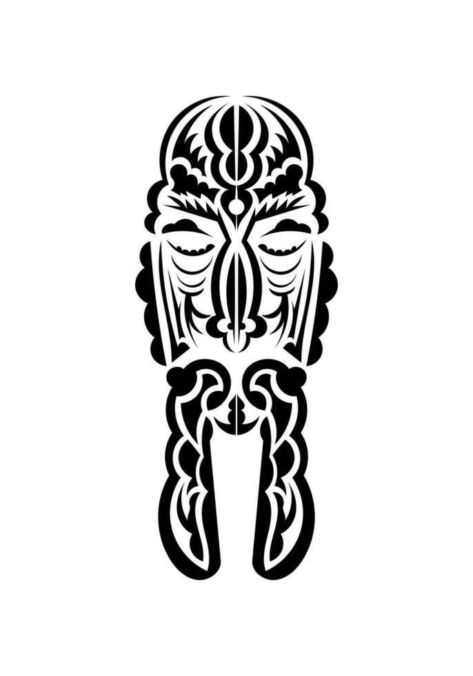 polynesisch stijl gezicht. tatoeëren patronen. geïsoleerd. vetcor. vector