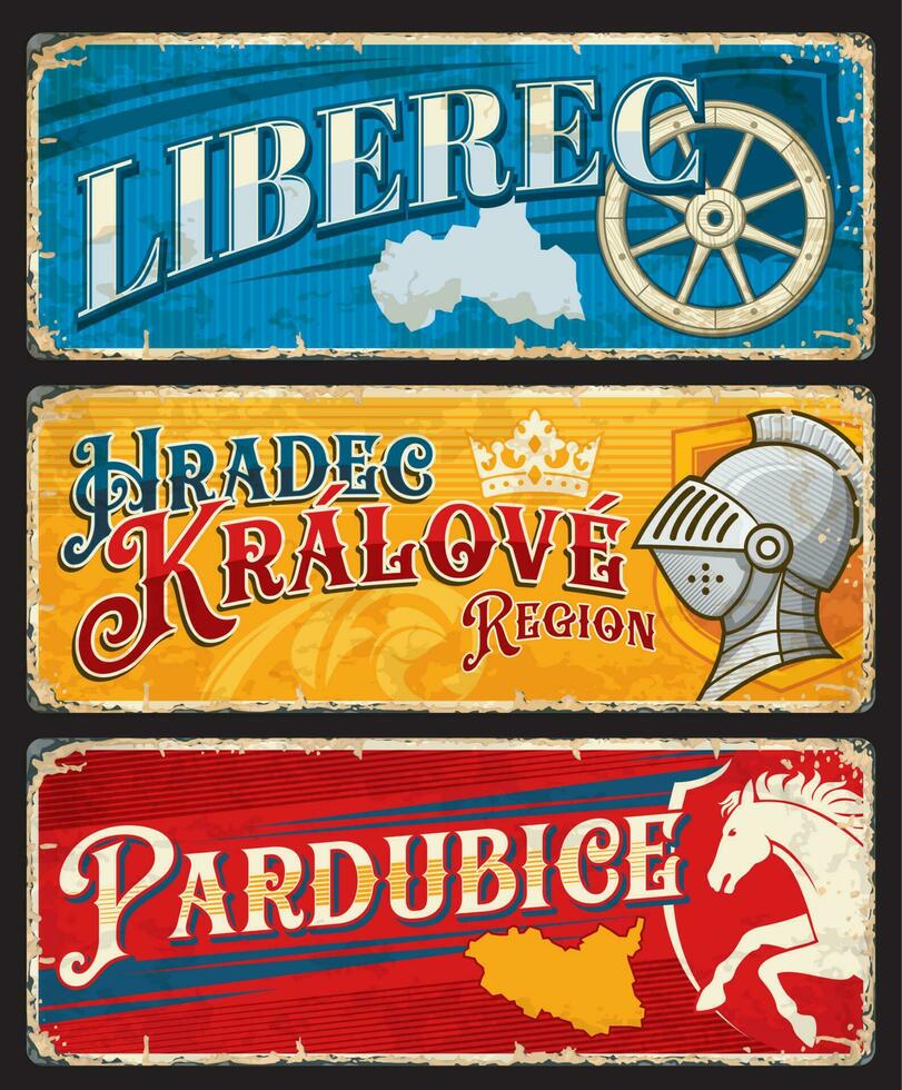 pardubice, hradec Kravole, bevrijden Tsjechisch Regio's vector