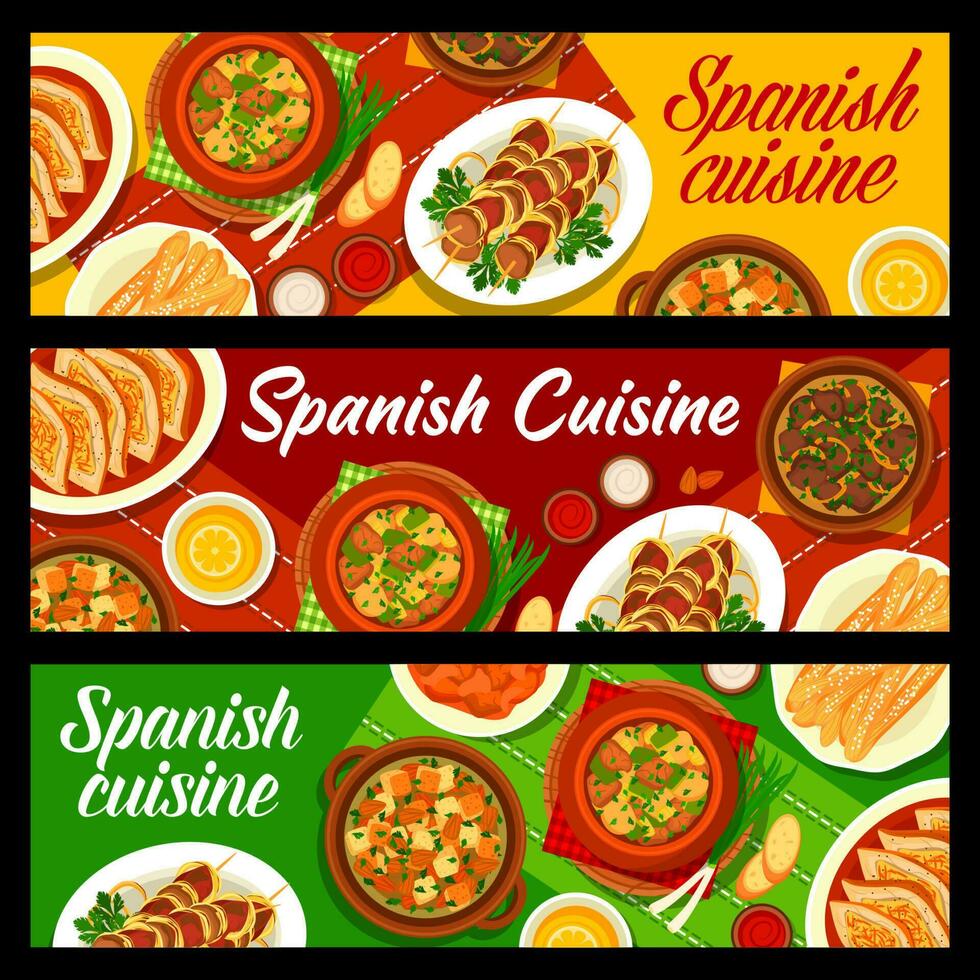 Spaans keuken restaurant menu banners vector