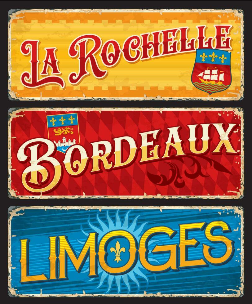 la rochelle, Bordeaux, limoges Frans reizen bord vector