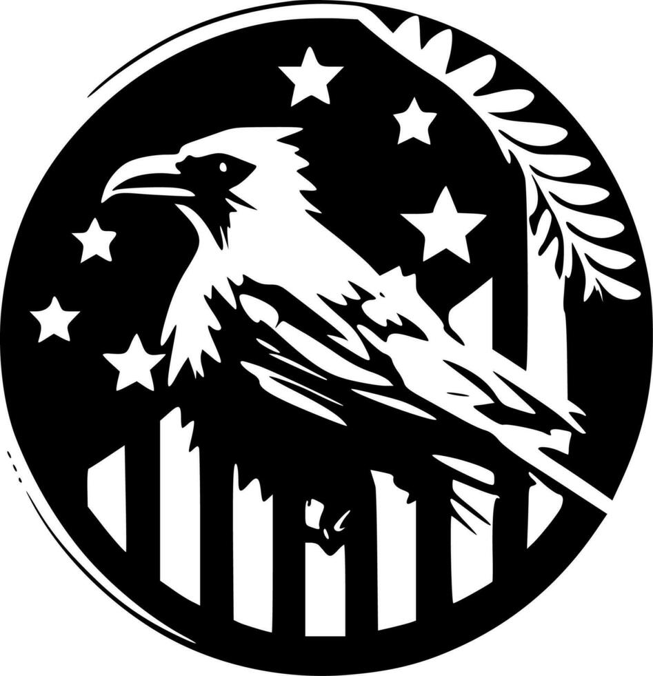 patriottisch, zwart en wit vector illustratie