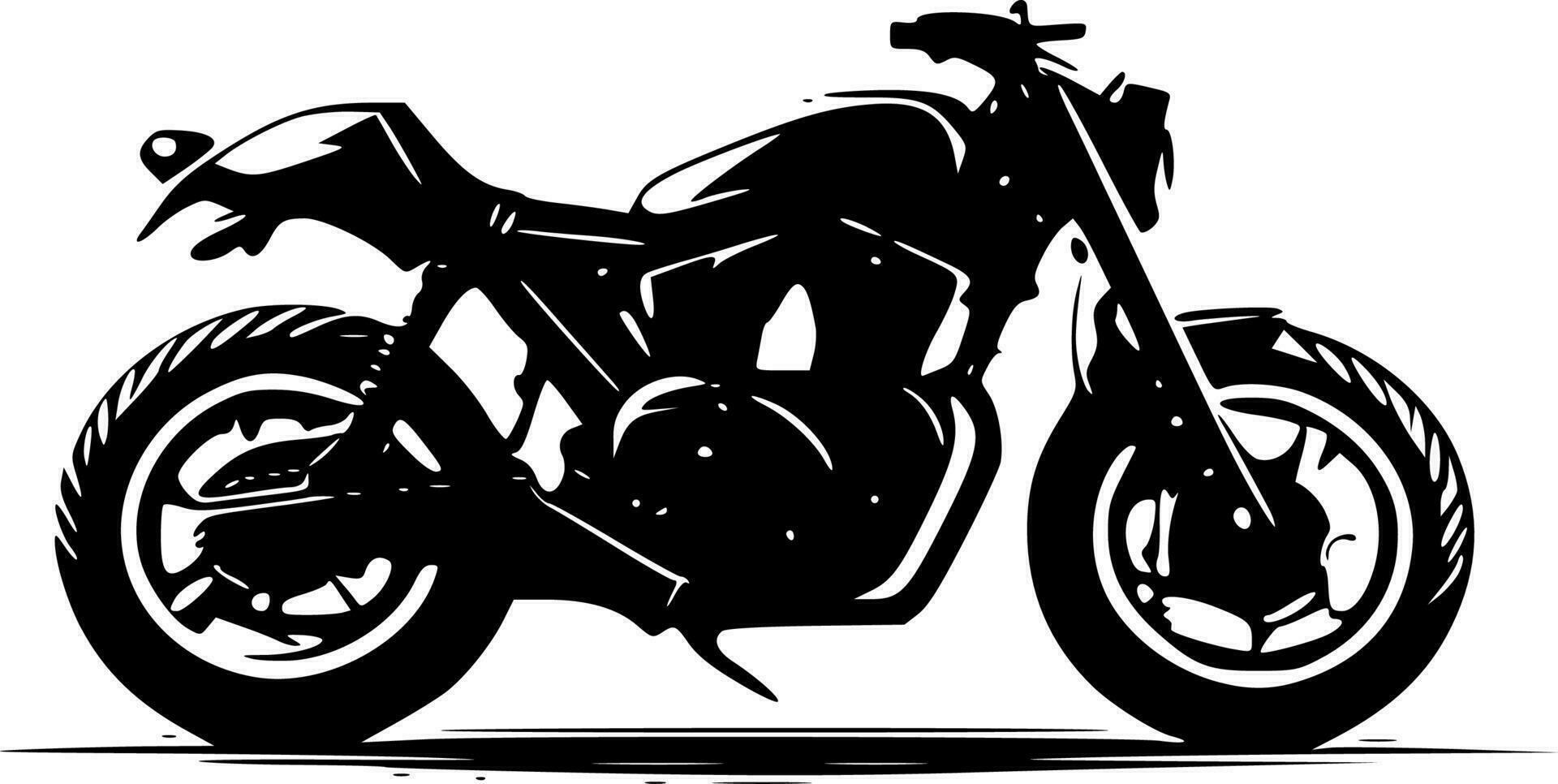 motorfiets, zwart en wit vector illustratie