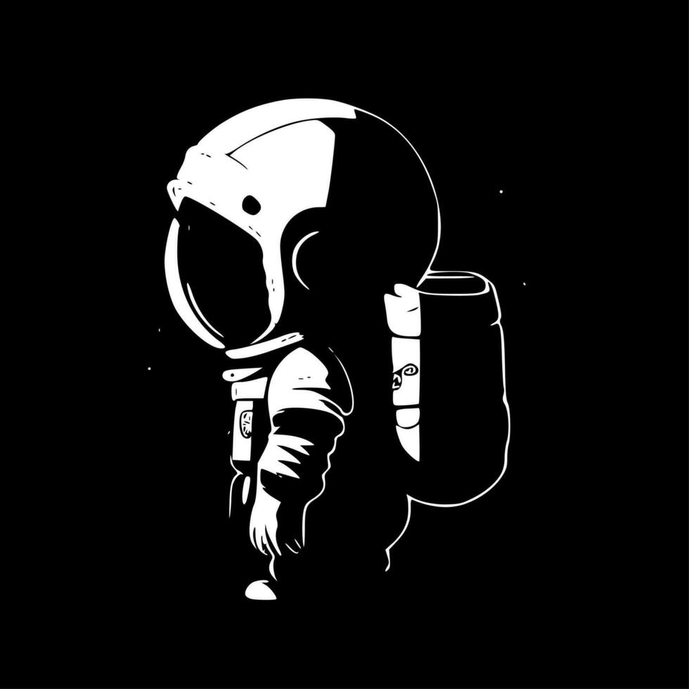 astronaut - minimalistische en vlak logo - vector illustratie