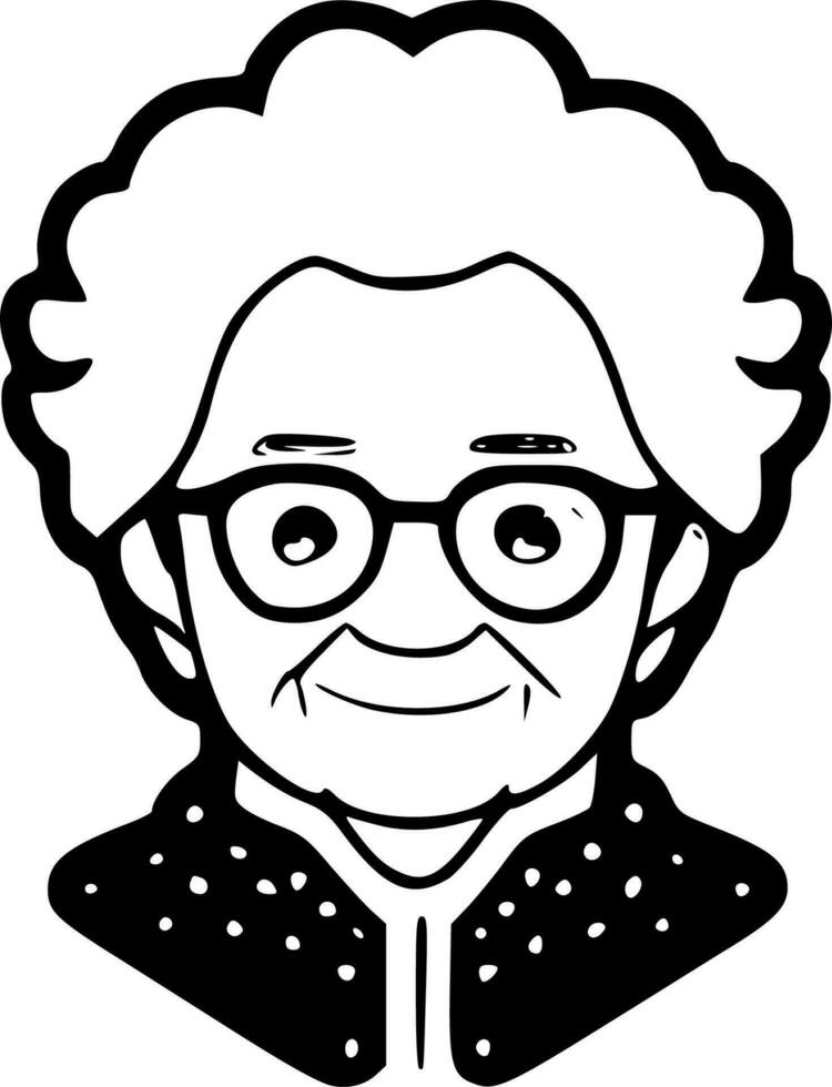grootmoeder - minimalistische en vlak logo - vector illustratie