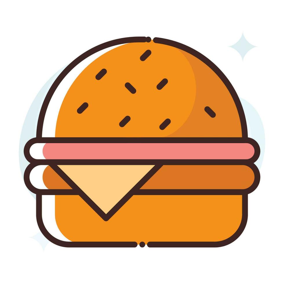 hamburger vector vullen schets pictogram.eenvoudig voorraad illustratie voorraad.eps 10