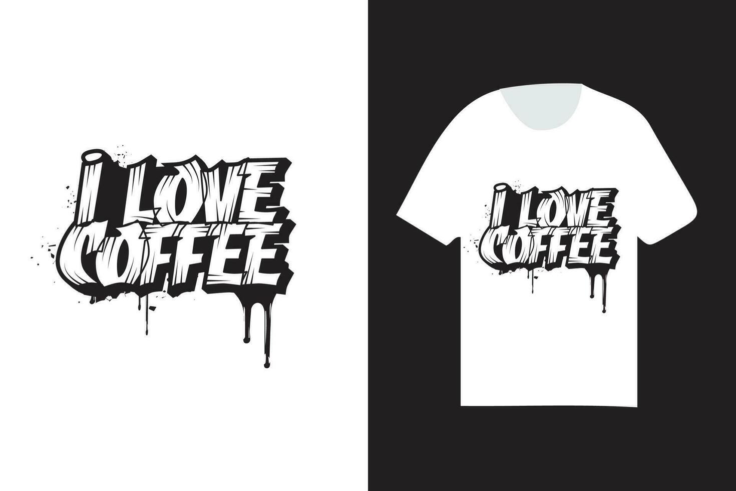 koffie t overhemd ontwerp, koffie t overhemd graffiti ontwerp, graffiti t overhemd sjabloon vector