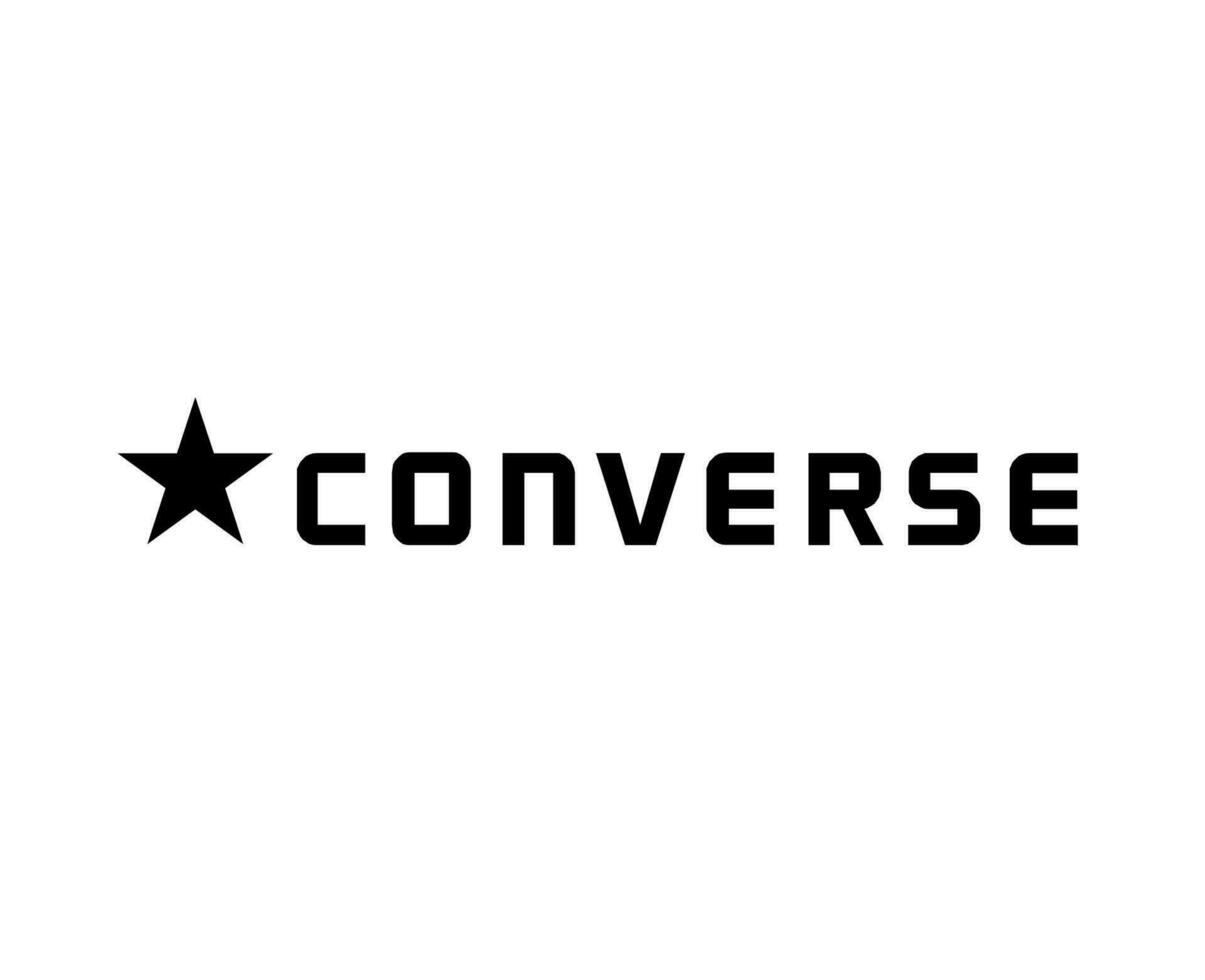 converseren merk schoenen logo met naam zwart symbool ontwerp vector illustratie