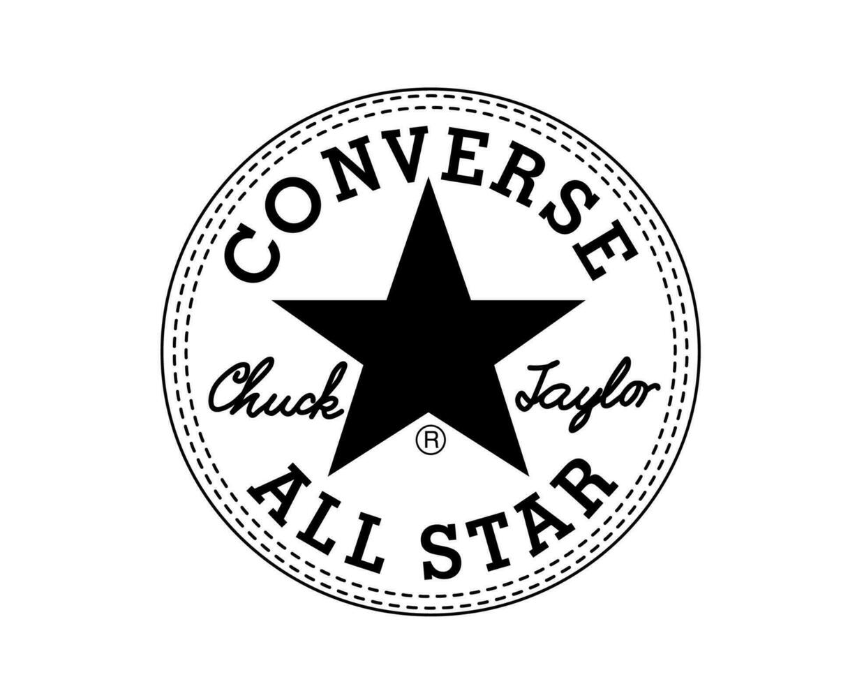 converseren allemaal ster merk logo schoenen zwart symbool ontwerp vector illustratie