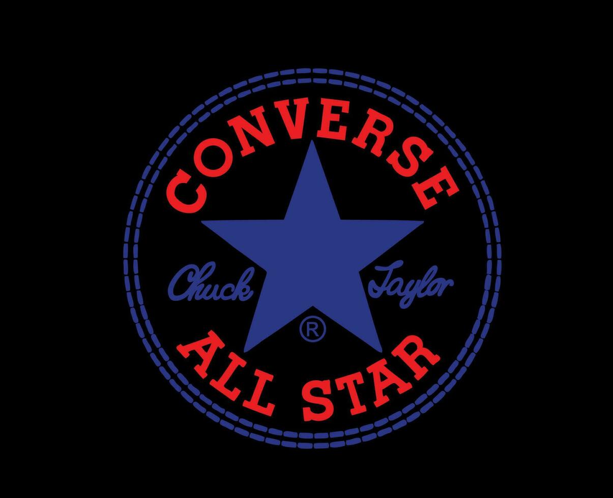 converseren allemaal ster merk logo schoenen symbool ontwerp illustratie vector met zwart achtergrond