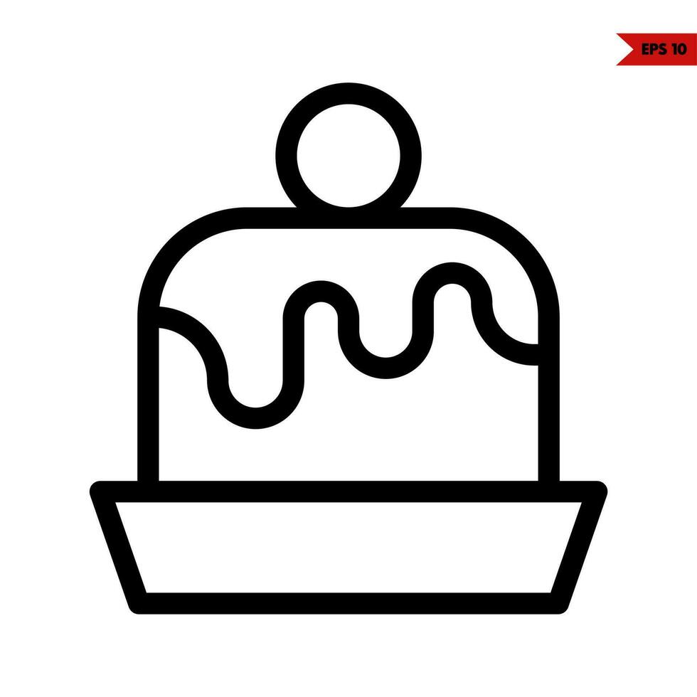 taart in bord lijn icoon vector