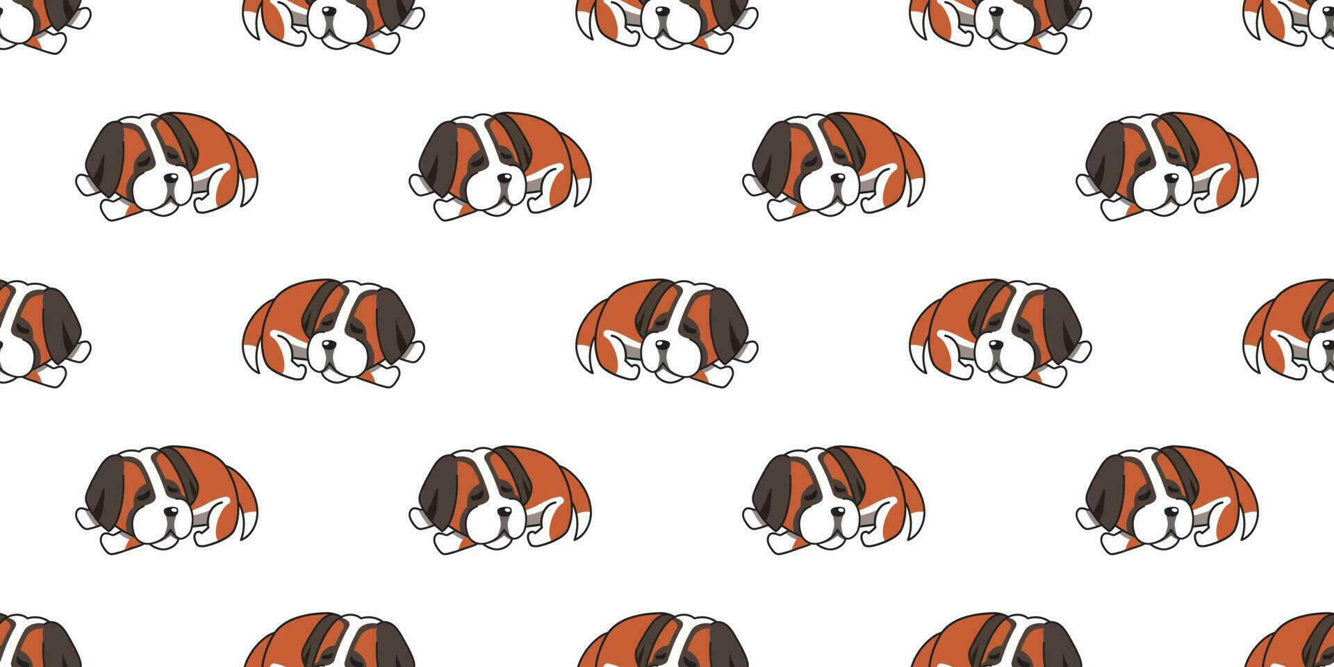 vector tekenfilm slapen heilige Bernard hond naadloos patroon achtergrond