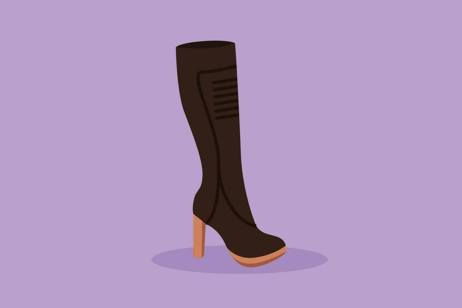 grafisch vlak ontwerp tekening modieus Dames laarzen. schoen, laarzen, schoenen. klassiek meisje schoenen. bedrijf mode stijl laarzen. elegant vrouw leer laarzen met hiel. tekenfilm stijl vector illustratie