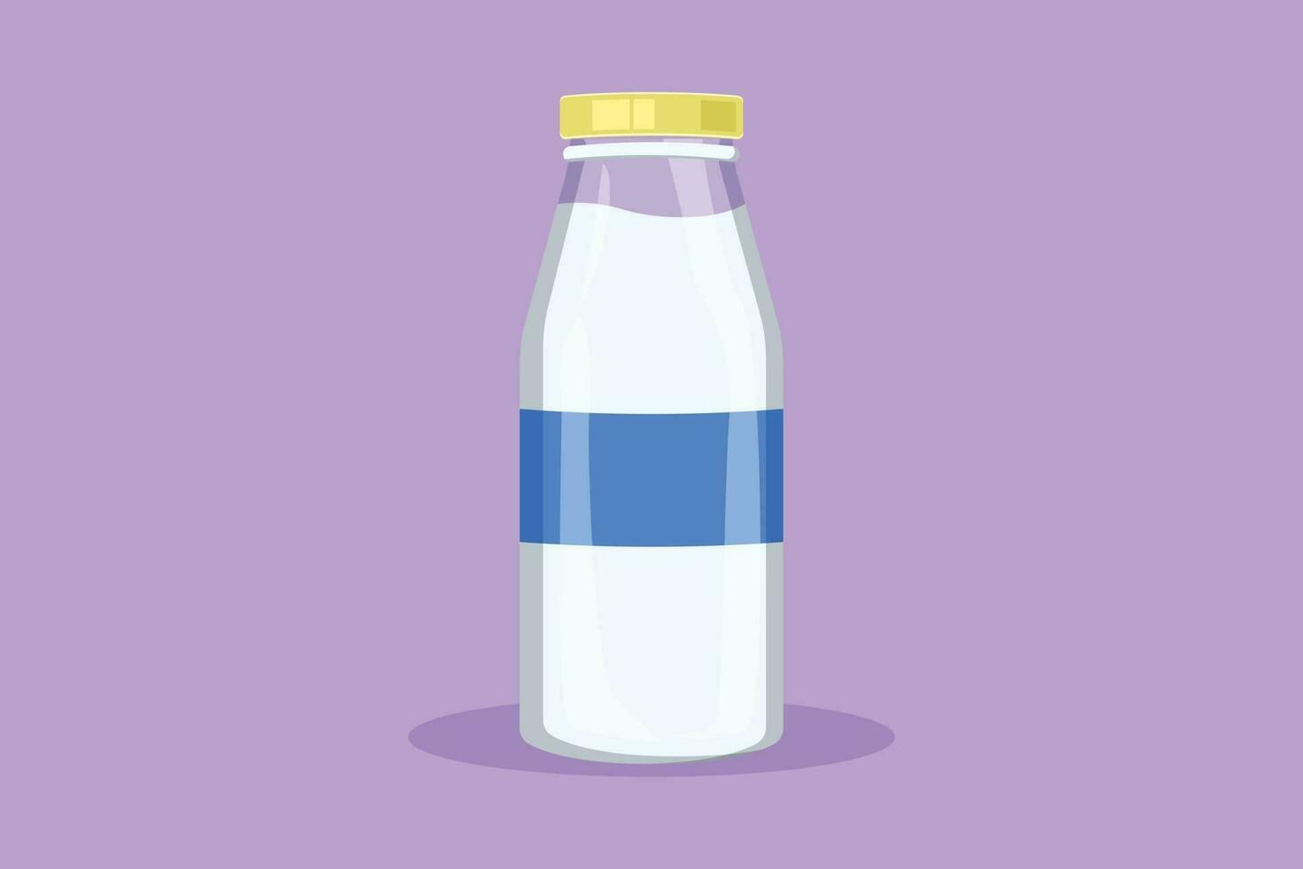 grafisch vlak ontwerp tekening vers melk Aan fles glas verpakking gezond drinken Product. vers melk voor Gezondheid voedsel voeding. voor folder, sticker, kaart, logo, symbool. tekenfilm stijl vector illustratie