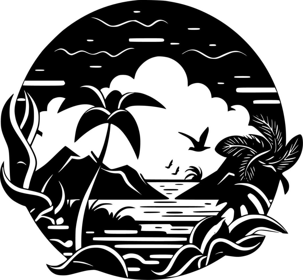 Hawaii, minimalistische en gemakkelijk silhouet - vector illustratie