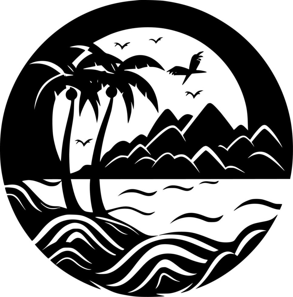 Hawaii - zwart en wit geïsoleerd icoon - vector illustratie