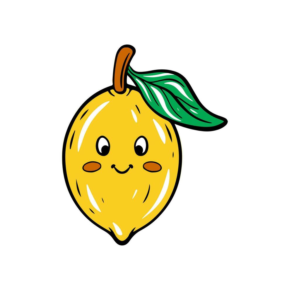 schattig citroen icoon vlak ontwerp vector illustratie