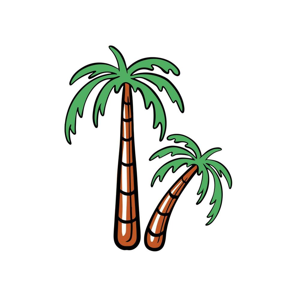 schattig palm boom icoon vlak ontwerp vector illustratie