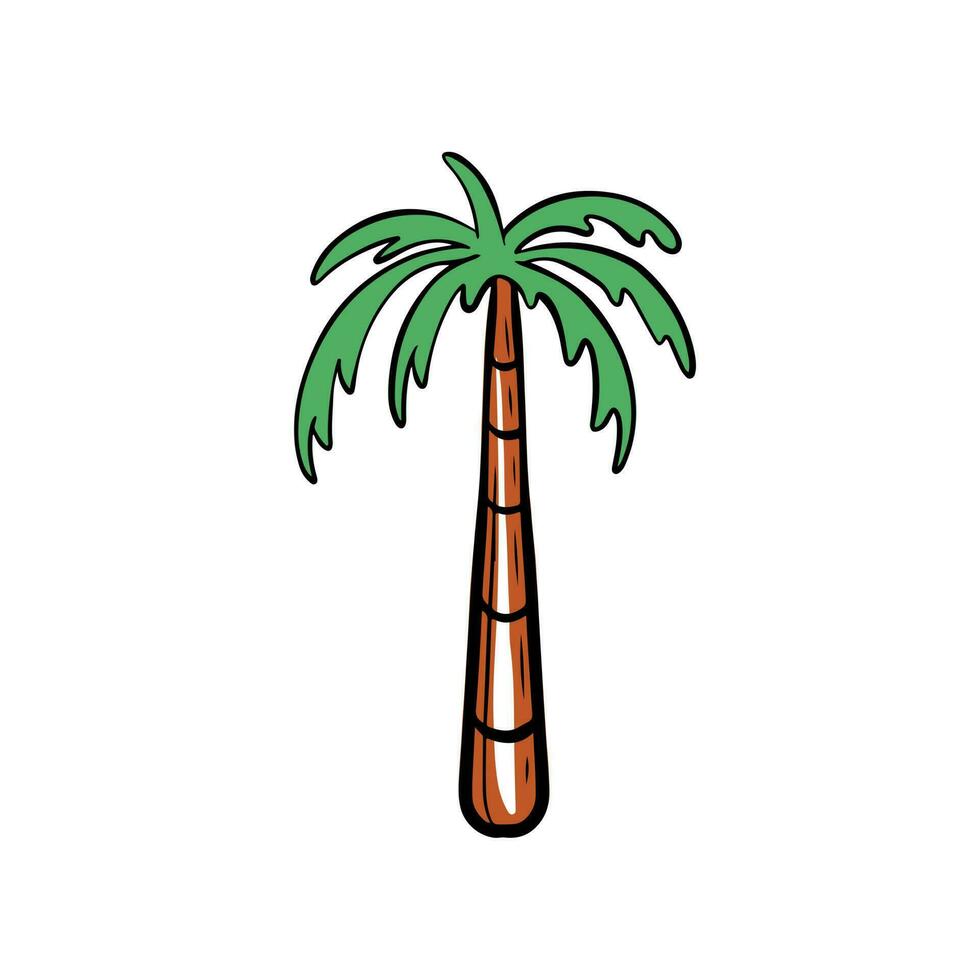 schattig palm boom icoon vlak ontwerp vector illustratie