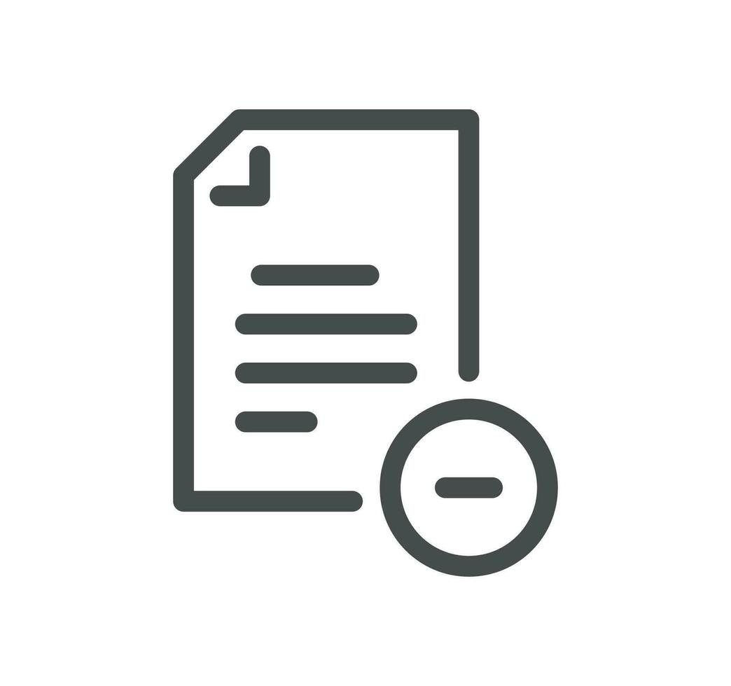 document en papierwerk icoon schets en lineair vector. vector