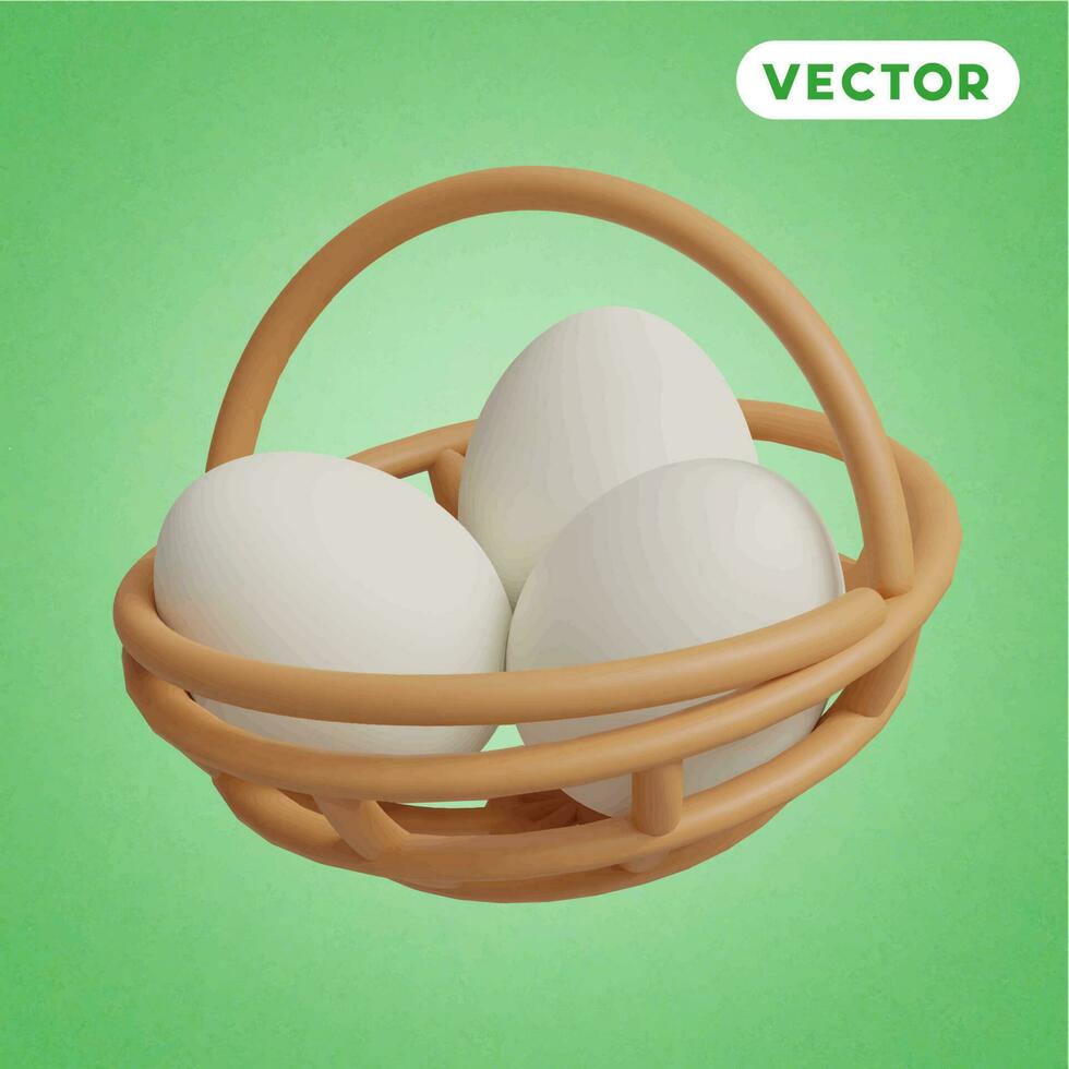 ei mand 3d vector icoon set, Aan een groen achtergrond