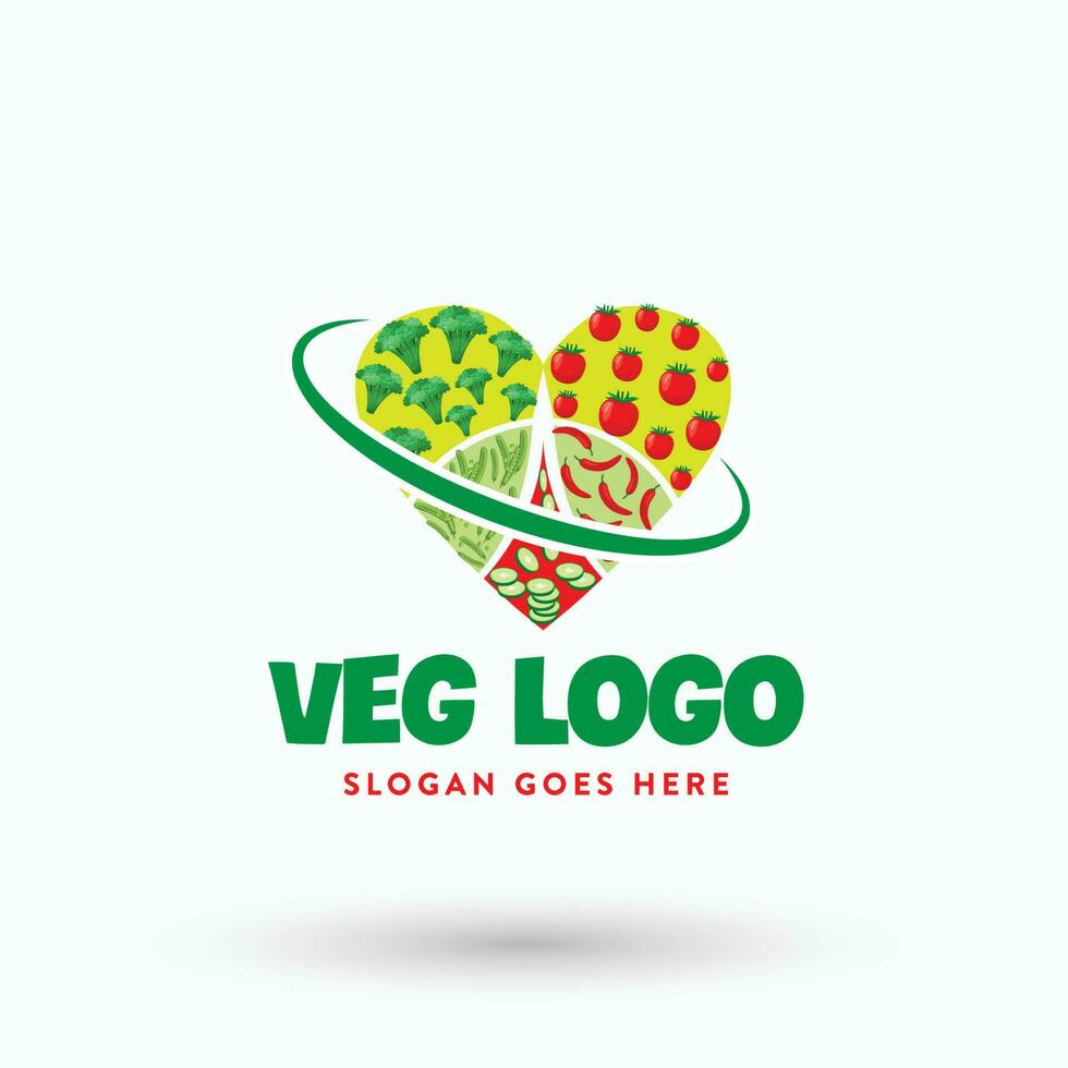 vegetarisch logo-ontwerp vector