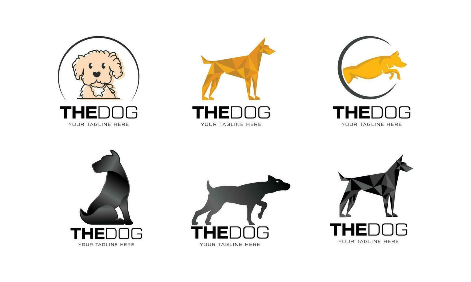 hond logo ontwerp pak vector