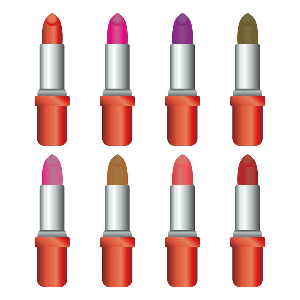 lippenstift reeks icoon vector illustratie symbool