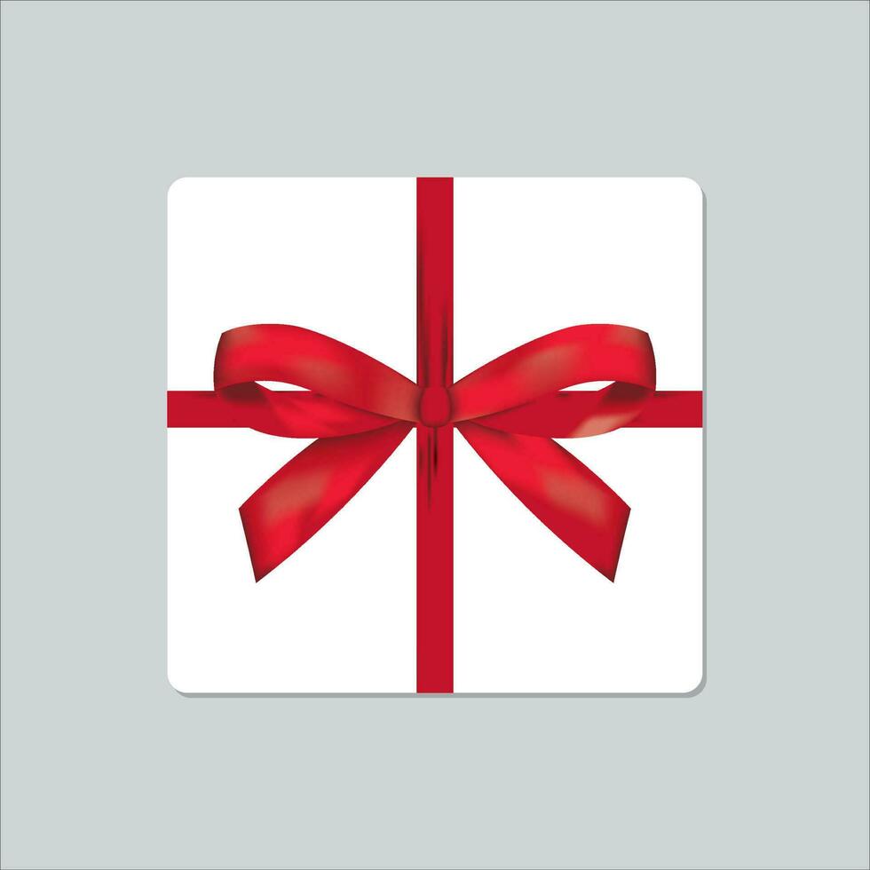 geschenk doos met rood lint icoon, vector, illustratie, symbool vector