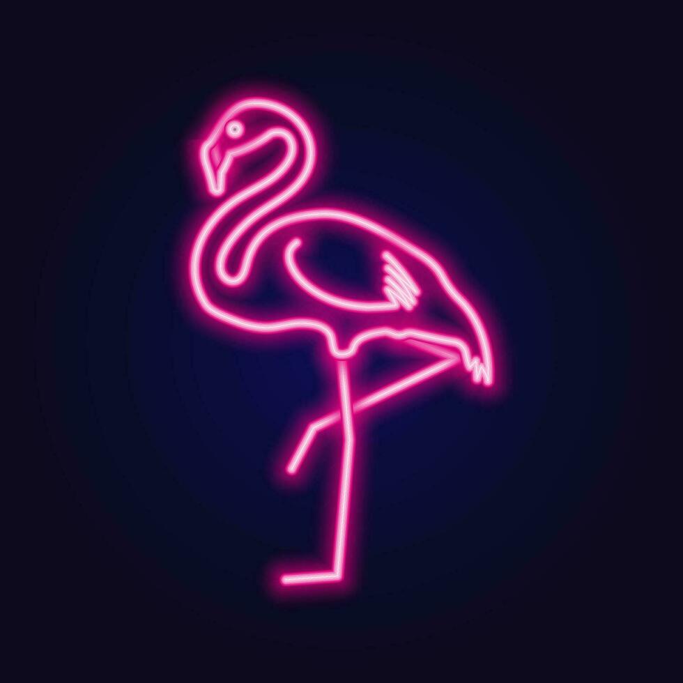 roze flamingo. neon. vector illustratie Aan een transparant achtergrond.