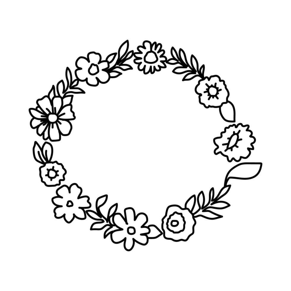 lijn takje bladeren elegant illustratie schoonheid circulaire decoratief voor hand- getrokken bloemen ontwerp vector