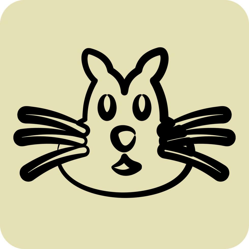 icoon aardeekhoorn. verwant naar dier hoofd symbool. hand- getrokken stijl. gemakkelijk ontwerp bewerkbare vector