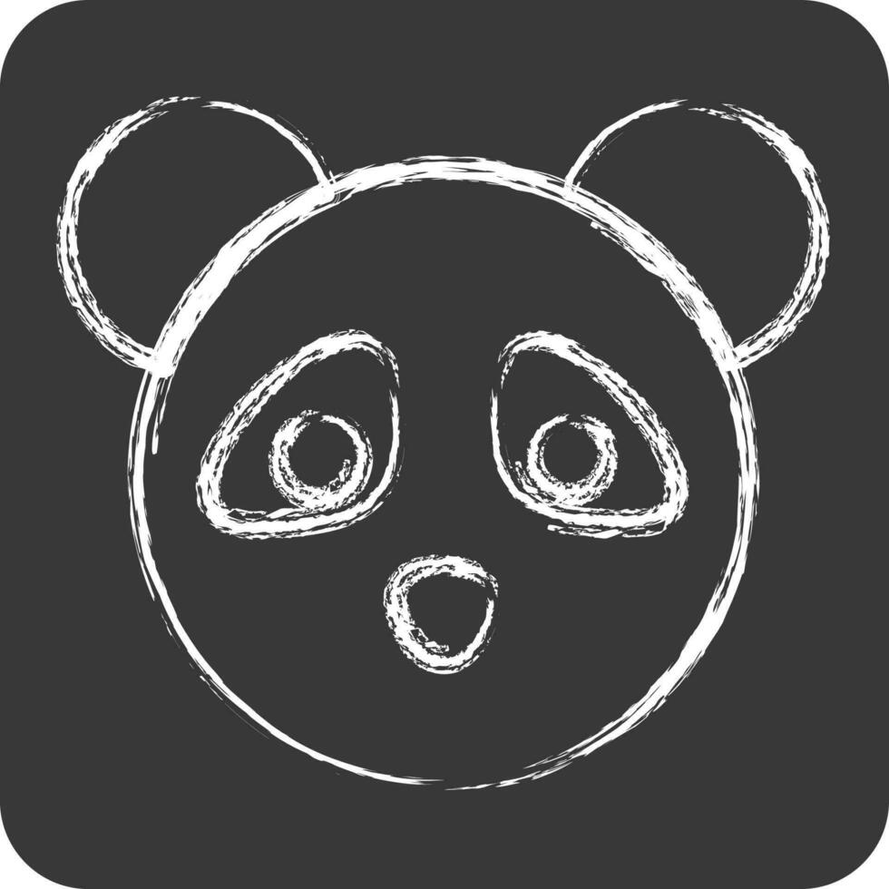 icoon panda. verwant naar dier hoofd symbool. krijt stijl. gemakkelijk ontwerp bewerkbare vector