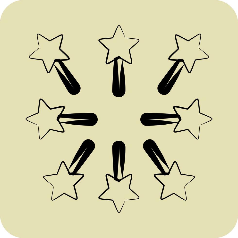icoon vuurwerk. verwant naar sterren symbool. hand- getrokken stijl. gemakkelijk ontwerp bewerkbaar. gemakkelijk vector pictogrammen