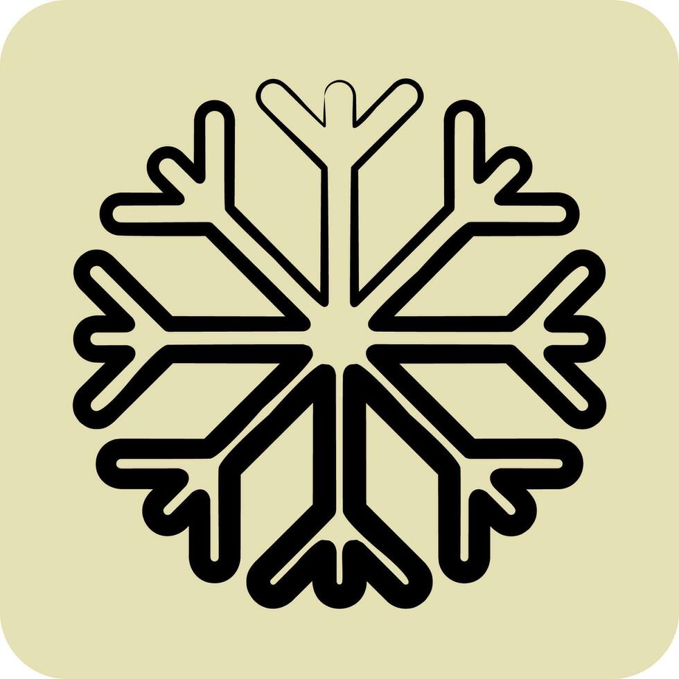 icoon sneeuw een bewijs. geschikt voor sportkleding symbool. hand- getrokken stijl. gemakkelijk ontwerp bewerkbaar. ontwerp sjabloon vector. gemakkelijk illustratie vector