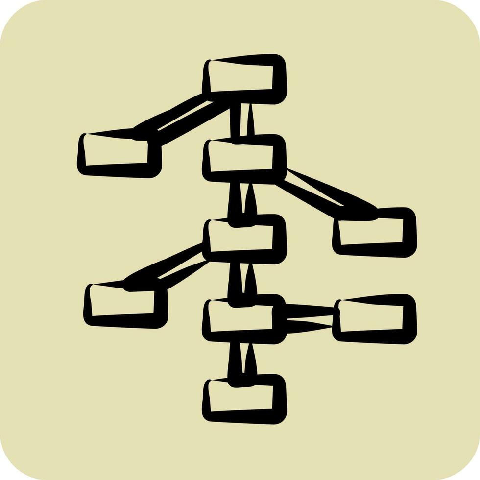 icoon besluit bomen. verwant naar machine aan het leren symbool. hand- getrokken stijl. gemakkelijk ontwerp bewerkbare vector