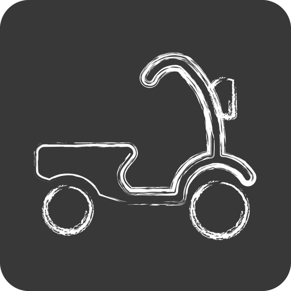 icoon scooter. verwant naar Thailand symbool. krijt stijl. gemakkelijk ontwerp bewerkbare.wereld reizen vector