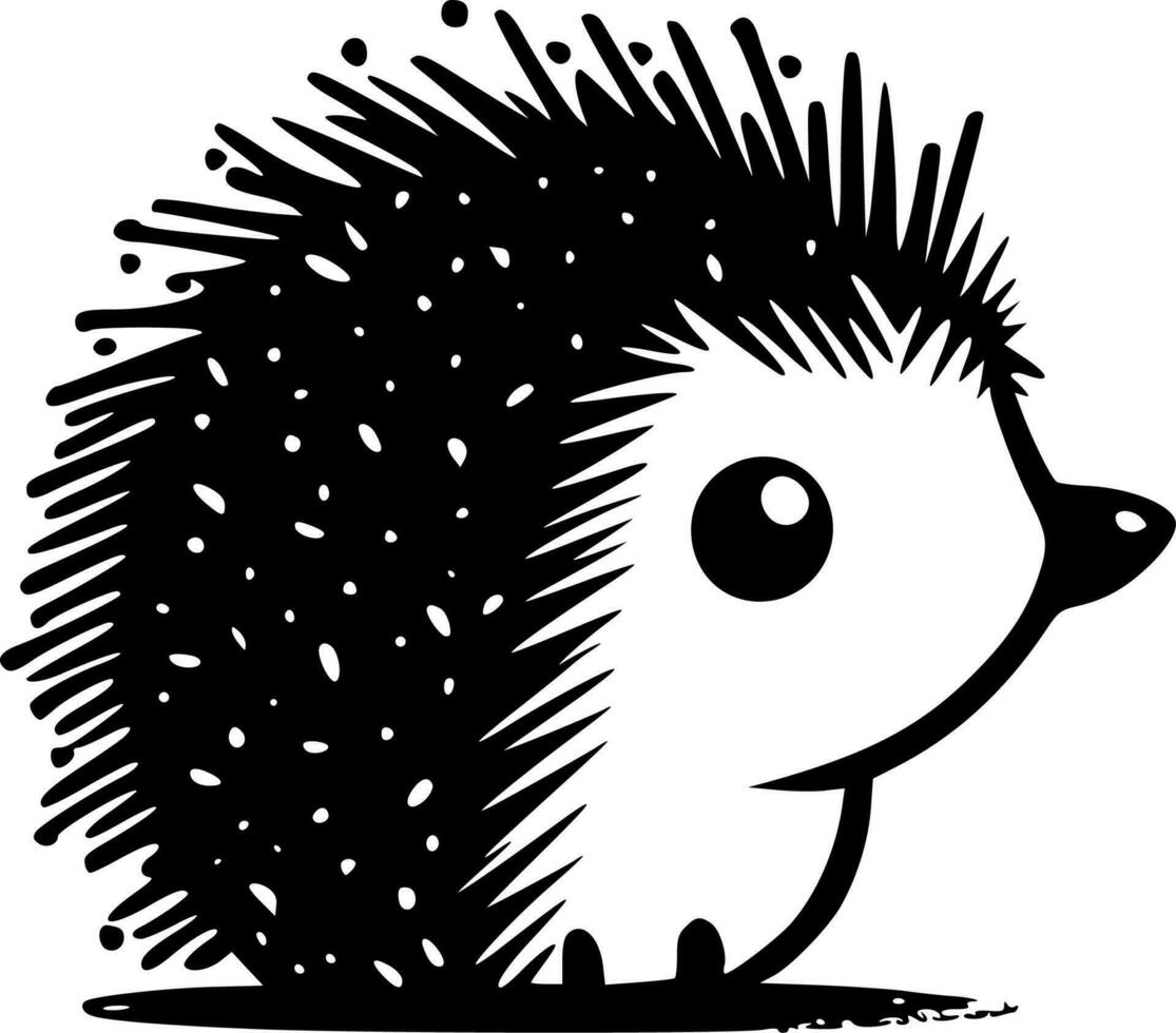 egel, zwart en wit vector illustratie