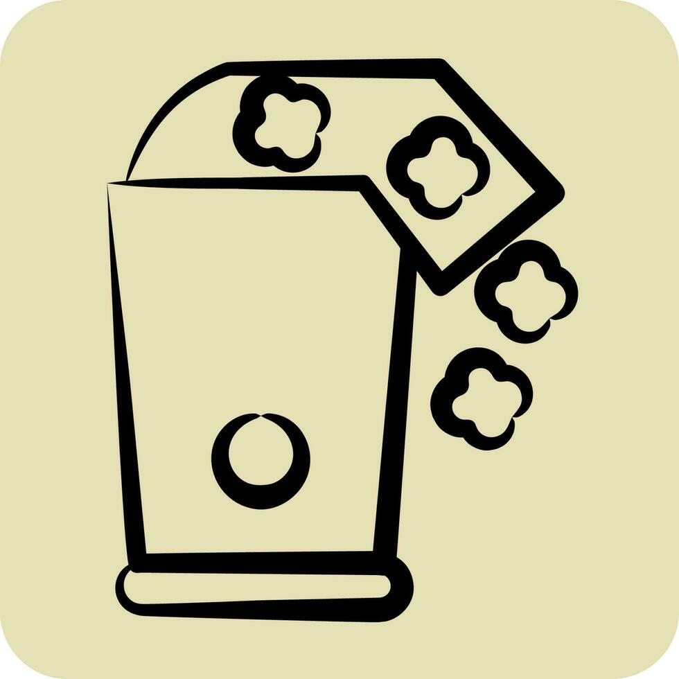 icoon popcorn maker. geschikt voor keuken huishoudelijke apparaten symbool. hand- getrokken stijl. gemakkelijk ontwerp bewerkbare vector