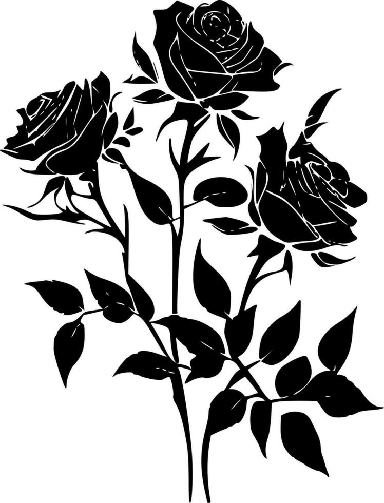 rozen, minimalistische en gemakkelijk silhouet - vector illustratie
