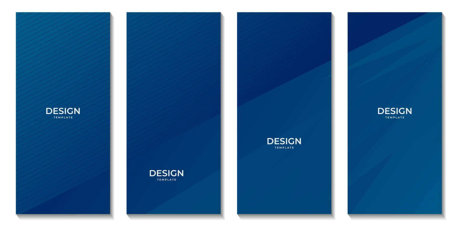 brochures reeks abstract donker blauw meetkundig achtergrond met lijnen vector