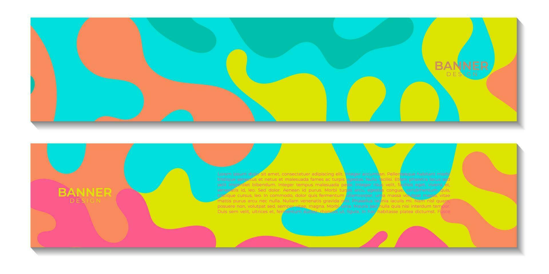 reeks van banners abstract vector kleurrijk biologisch zomer achtergrond