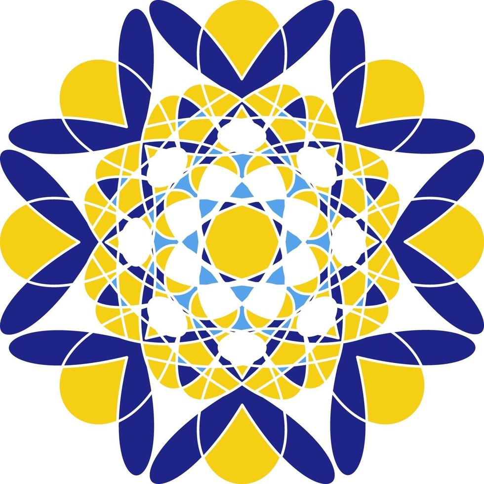 mandala in azulejo-stijl, Portugees cirkelvormig ornament. vector