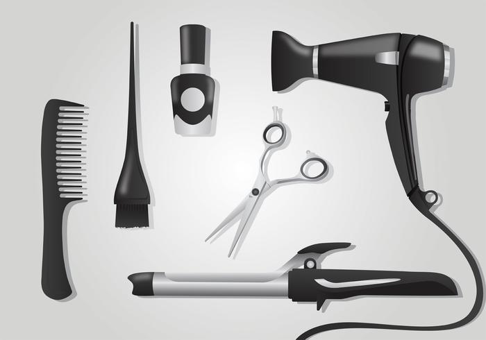 Realistische Salon Tools Vector Pack