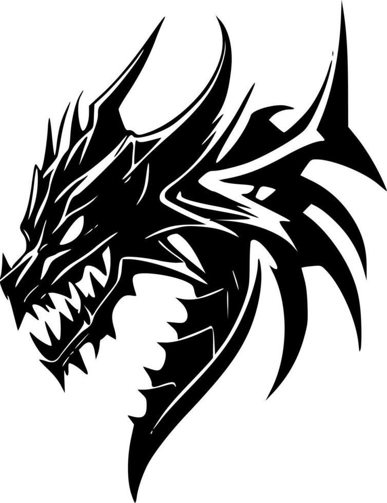 draken, zwart en wit vector illustratie