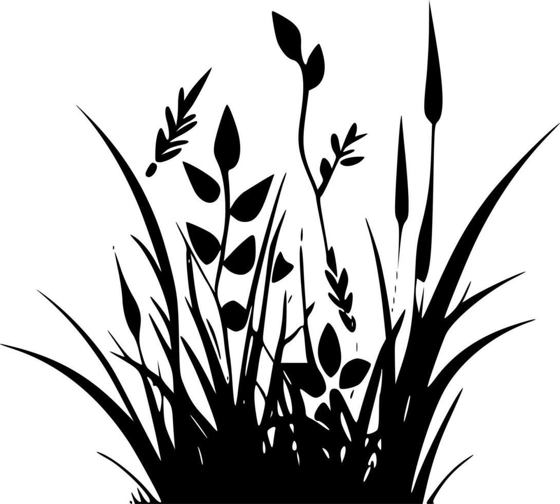 gras, minimalistische en gemakkelijk silhouet - vector illustratie
